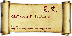 Rákosy Krisztina névjegykártya